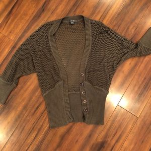 3/4 length knitted brown cardigan